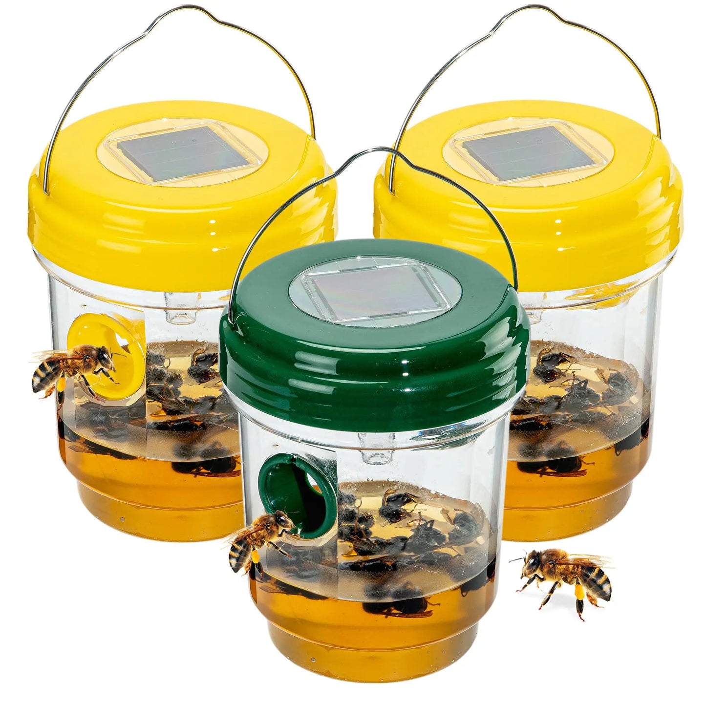 Solar Powered Wasp Trap 4 Pack Bee Repellent For Garden