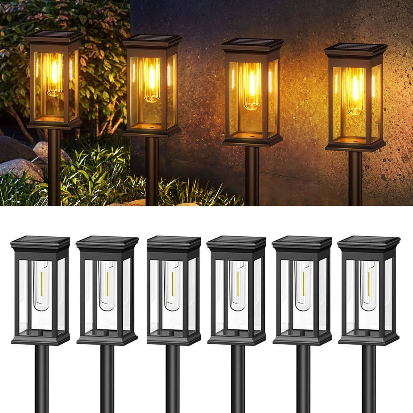 Solar Lights 2700K Warm White For Yard Walkway Pack