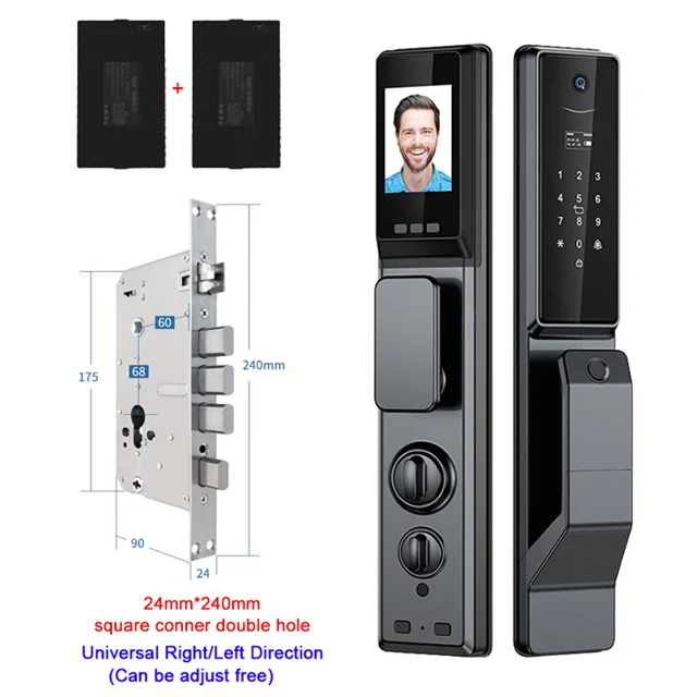 Waterproof Outdoor Smart Lock WiFi Alexa Tuya App Aluminium Alloy Fingerprint Password Smart Door Lock With Camera