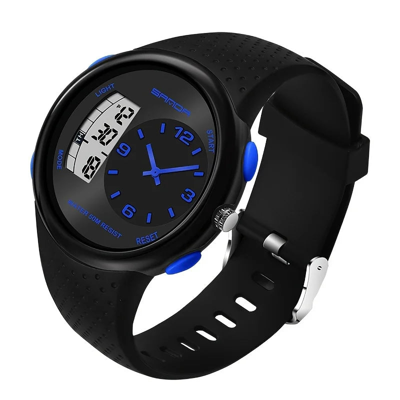 Fashionable Digital Dual Display Watch For Men Luminous