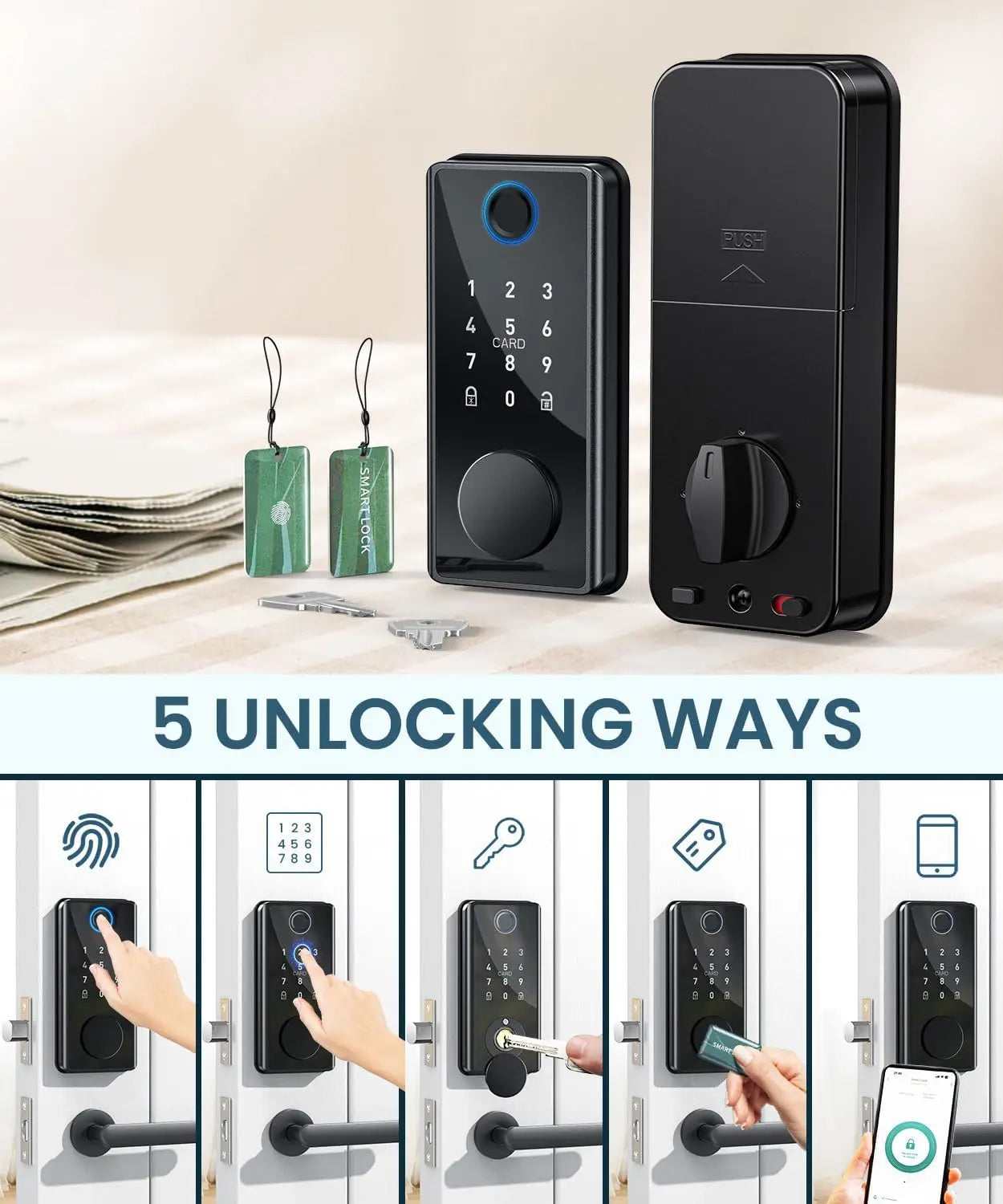 Fingerprint Smart Door Lock with Electronic Keypad Biometric Smart Digital Door Lock with Code Auto Lock