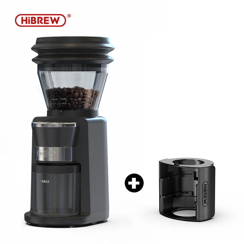 HiBREW Automatic Burr Mill Electric Coffee Grinder with 31 Gears for Espresso American Coffee and Pour Over Visual Bean Storage G3