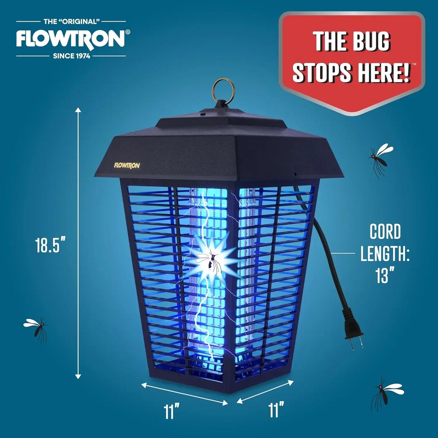 Bug Zapper 1.5 Acre Outdoor Coverage 80W Bulb 5600V Grid