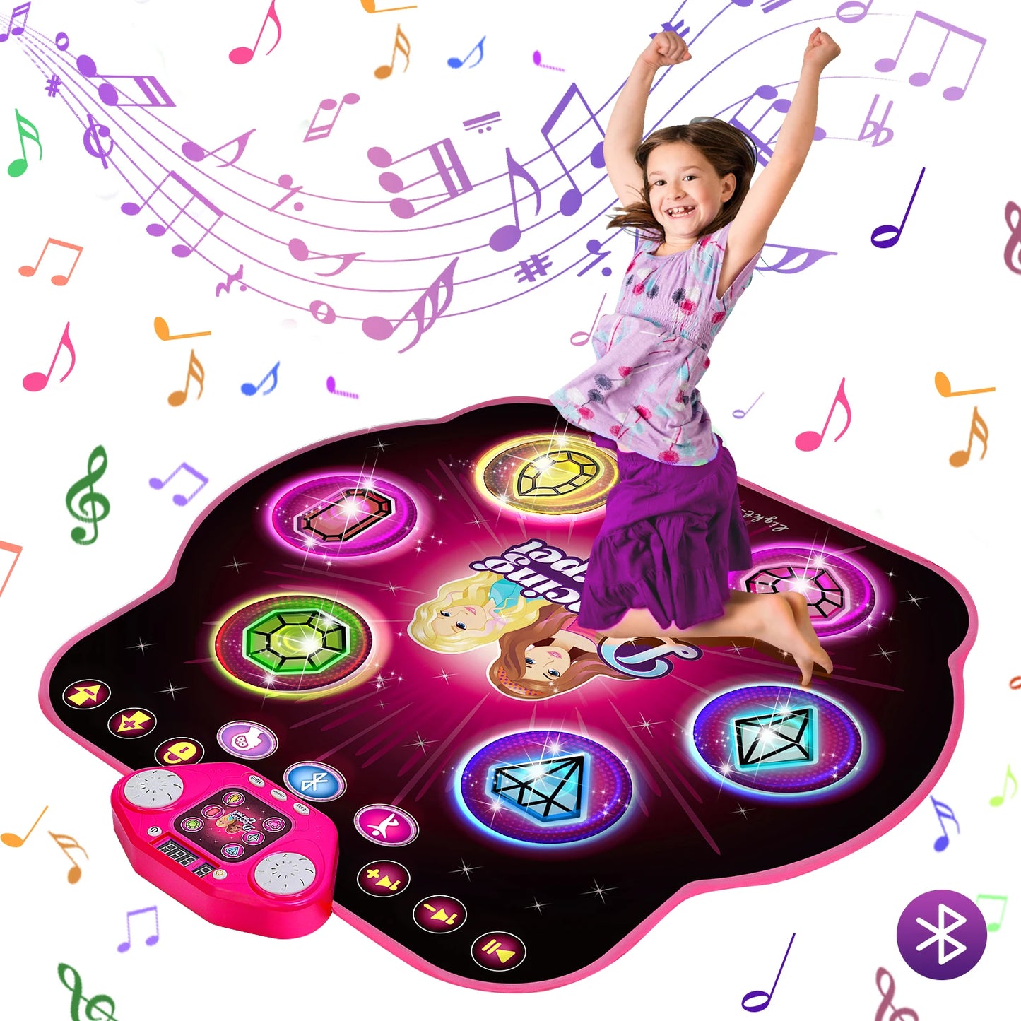 Vatos Dance Mat for Kids 27 Levels 6 LED Keys Bluetooth