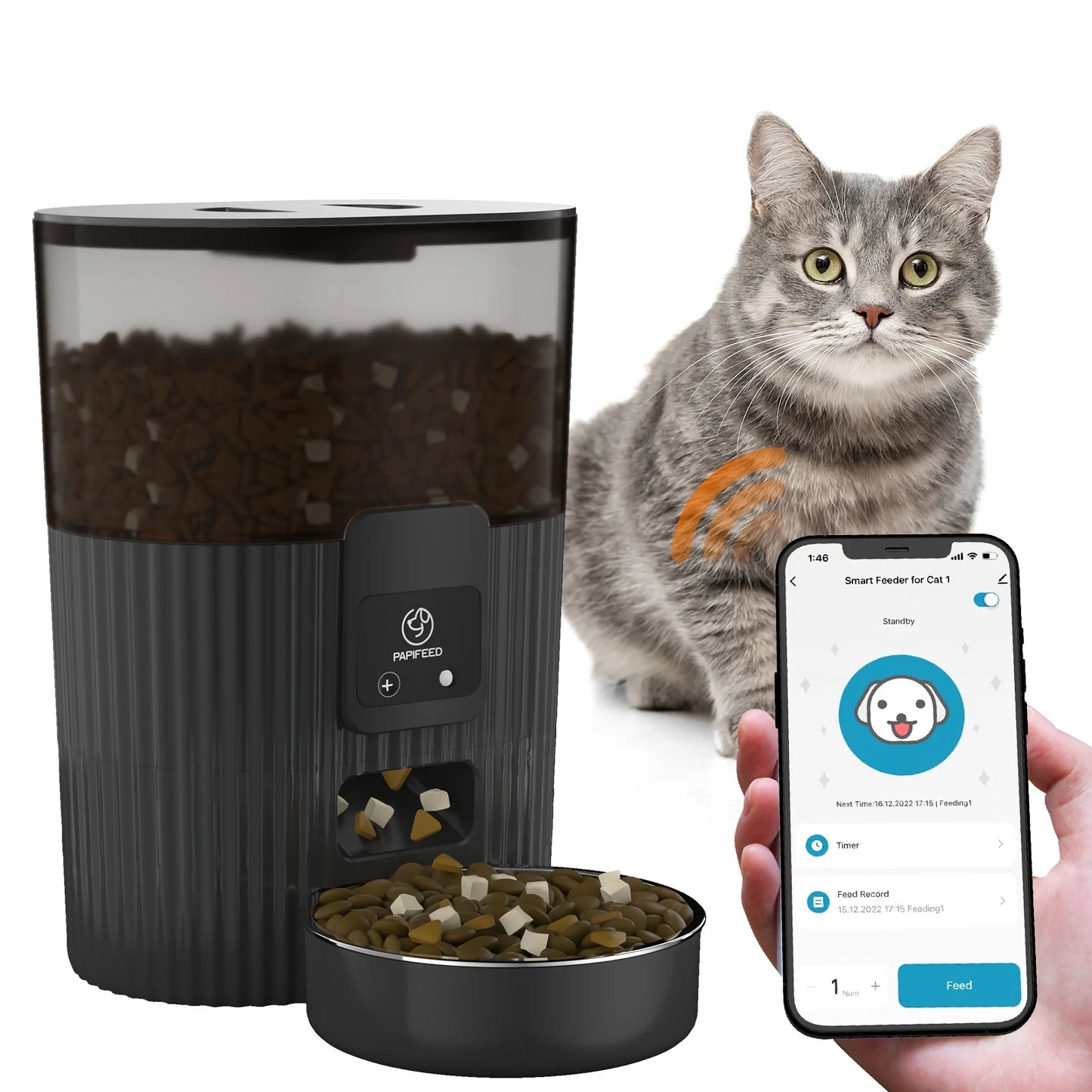 Papifeed Smart Cat And Dog Automatic Feeder WiFi Enabled