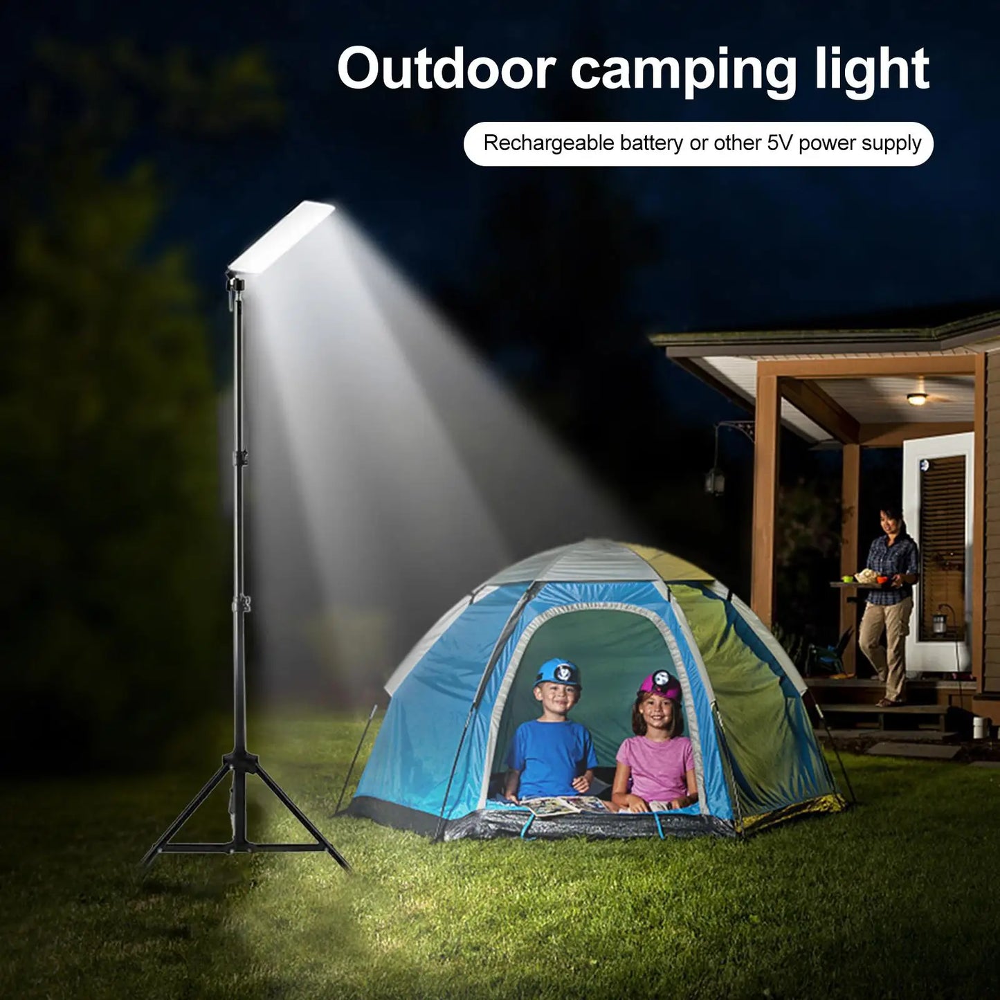 USB Rechargeable Camping Light Tripod 1680 Lumen Work Light