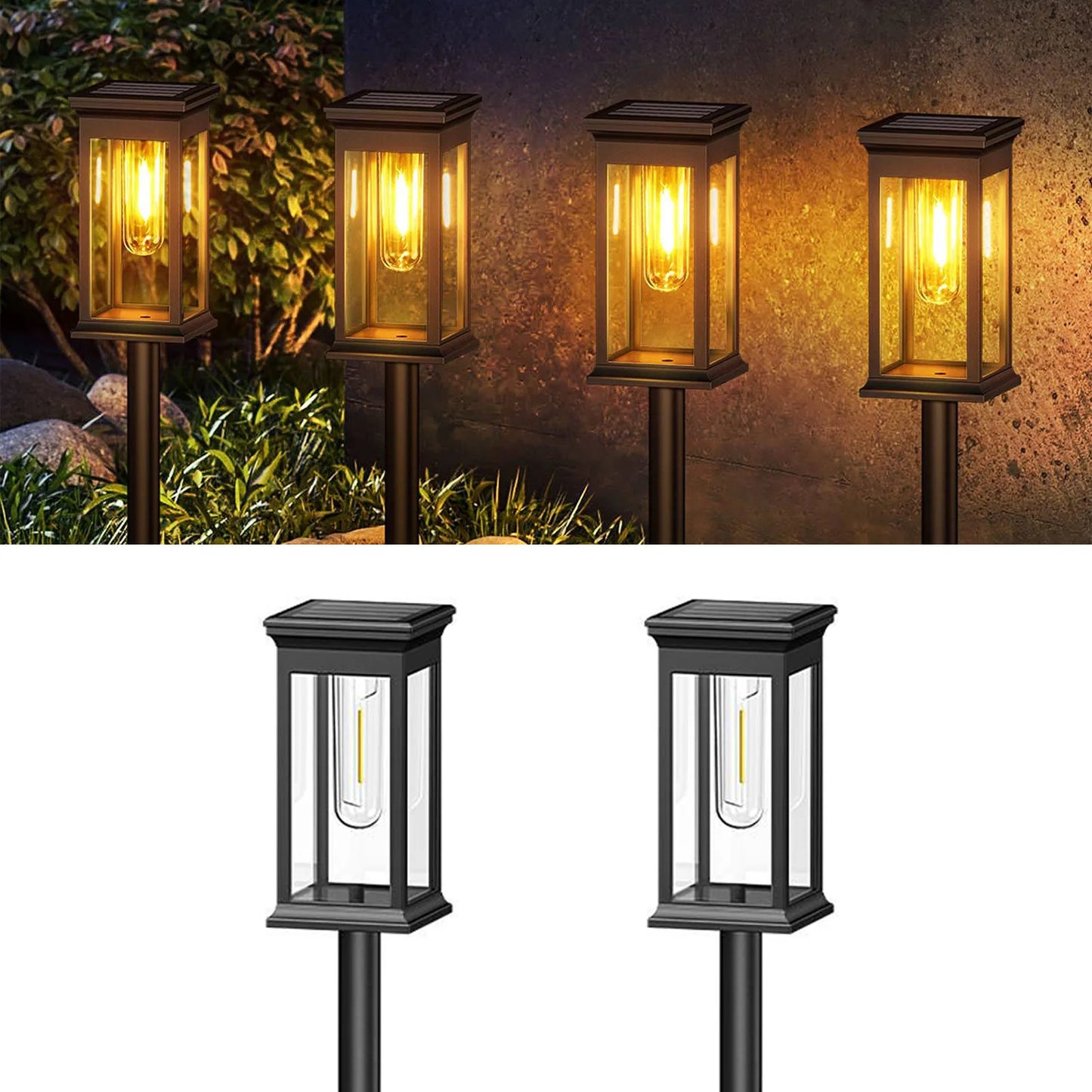 Solar Lights 2700K Warm White For Yard Walkway Pack