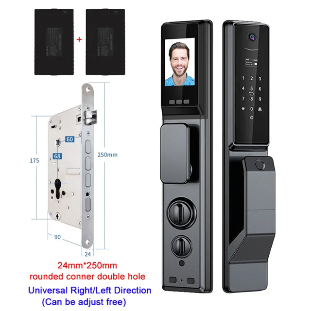 Waterproof Outdoor Smart Lock WiFi Alexa Tuya App Aluminium Alloy Fingerprint Password Smart Door Lock With Camera