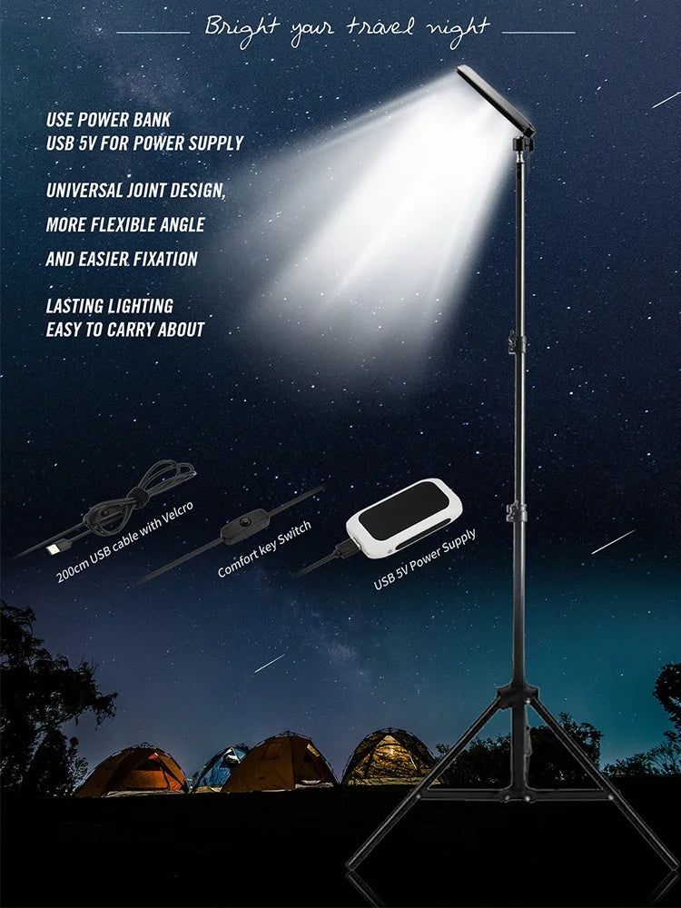 USB Rechargeable Camping Light Tripod 1680 Lumen Work Light