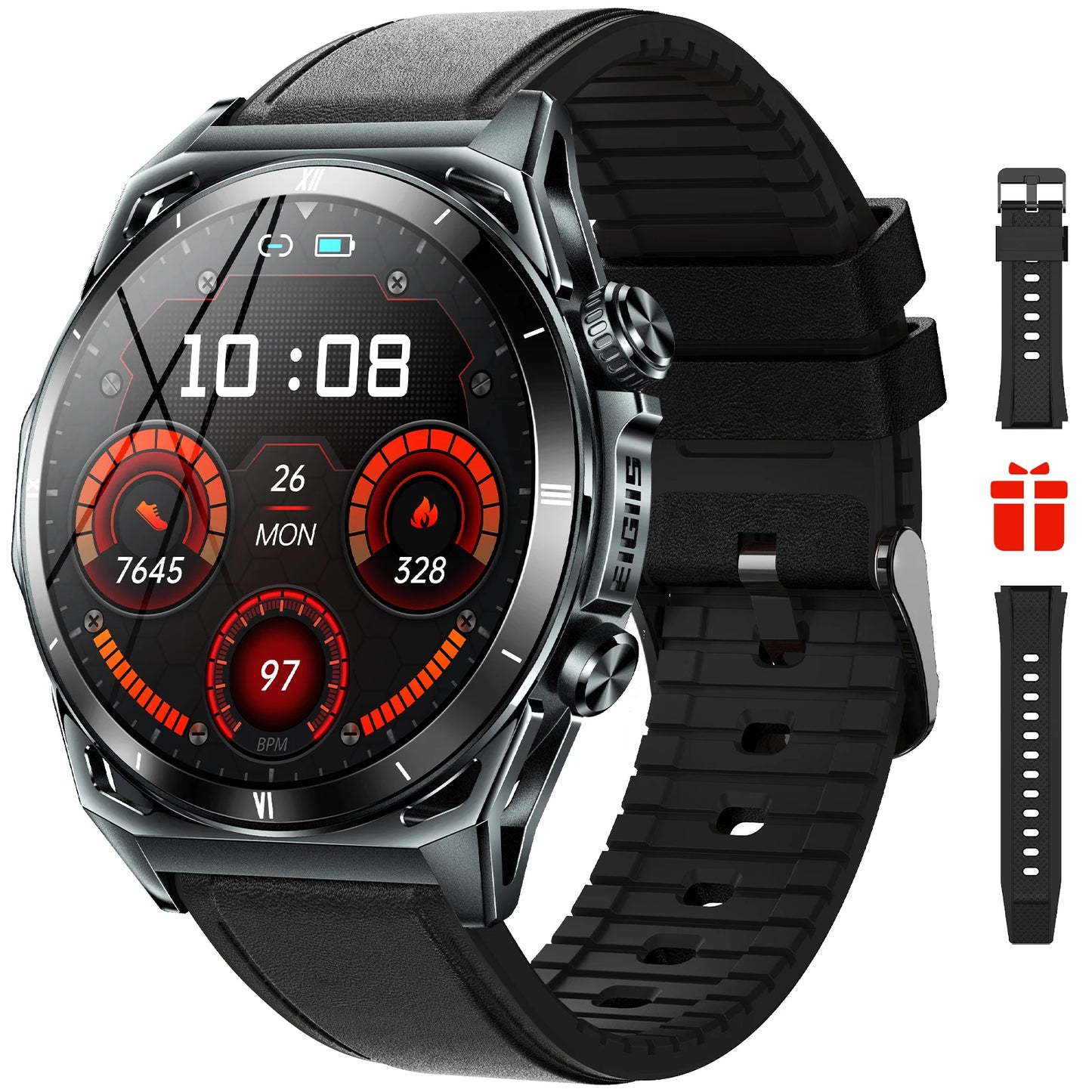 EIGIIS KE6 Smart Watch 1.43 Inch AMOLED Black IP68