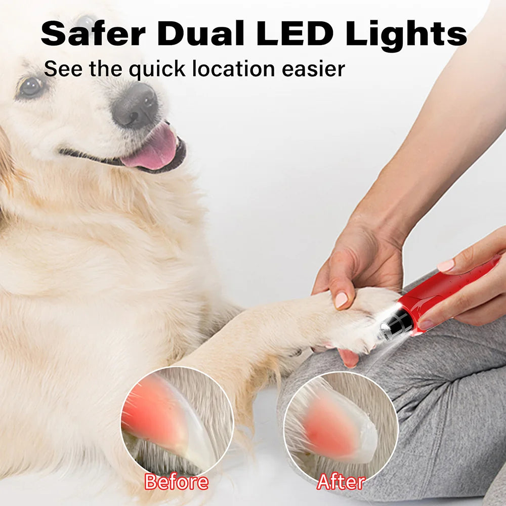 Dog Nail Grinder Dustproof With 2 LED Lights 6 Speed
