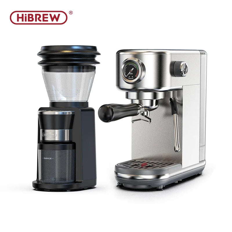 HiBREW Automatic Burr Mill Electric Coffee Grinder with 31 Gears for Espresso American Coffee and Pour Over Visual Bean Storage G3