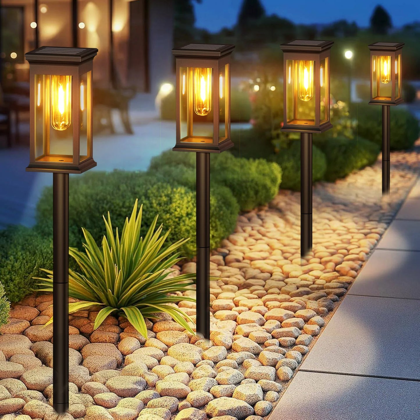 Solar Lights 2700K Warm White For Yard Walkway Pack