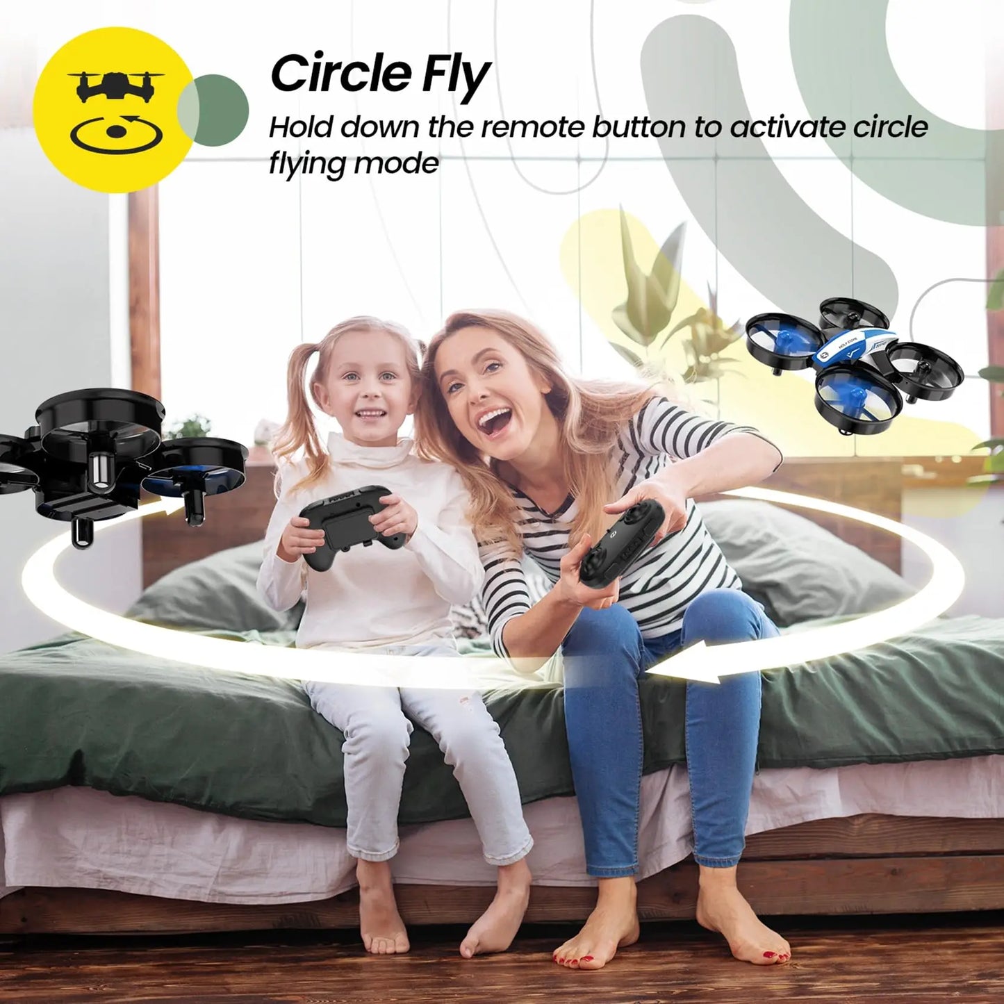Holy Stone Mini Drone for Kids Beginners RC Nano Quad Indoor Hover 3D Flips Headless 3 Batteries Gift for Boys Girls Blue