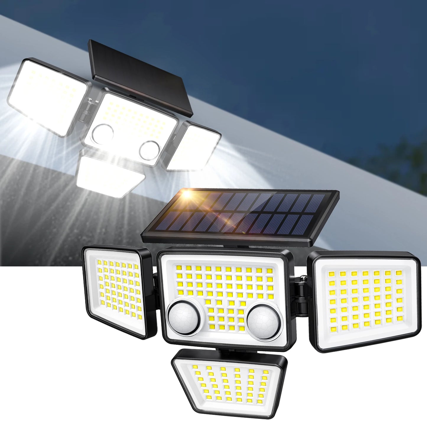 Solar Lights 3000LM 188 LED Motion Sensor Flood Lights