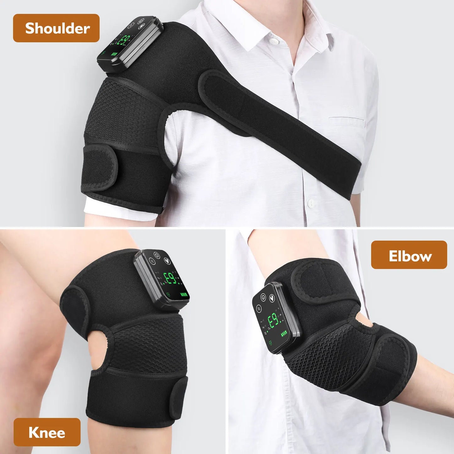 Moajaza 3 In 1 Heated Knee Elbow Shoulder Massager Pad