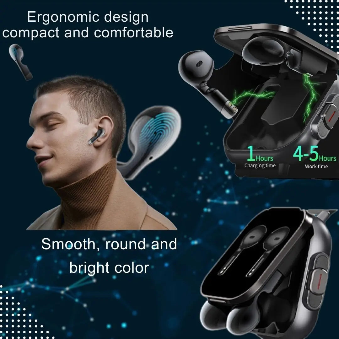 2 In 1 Smartwatch With Earphone NFC iPhone Android Pro