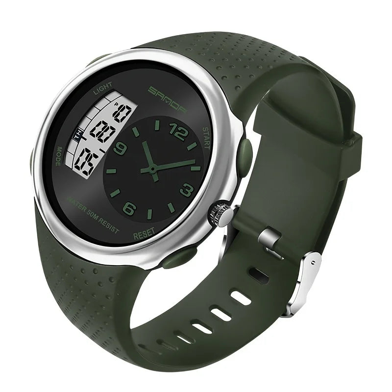 Fashionable Digital Dual Display Watch For Men Luminous