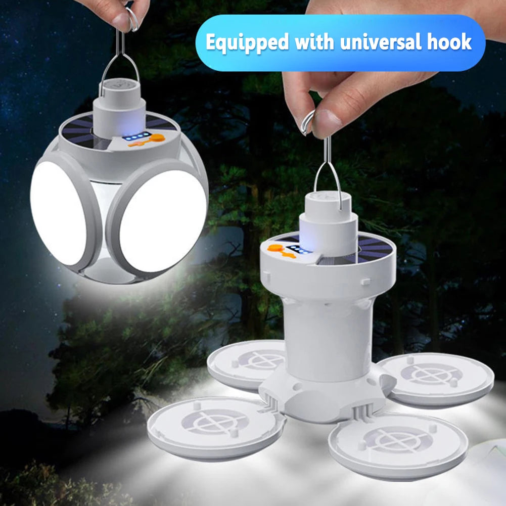 Led Solar Camping Lantern With 5 Adjustable Lighting Levels