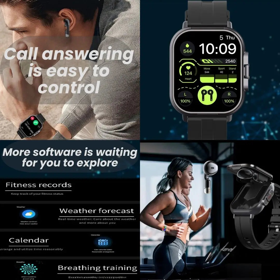 2 In 1 Smartwatch With Earphone NFC iPhone Android Pro