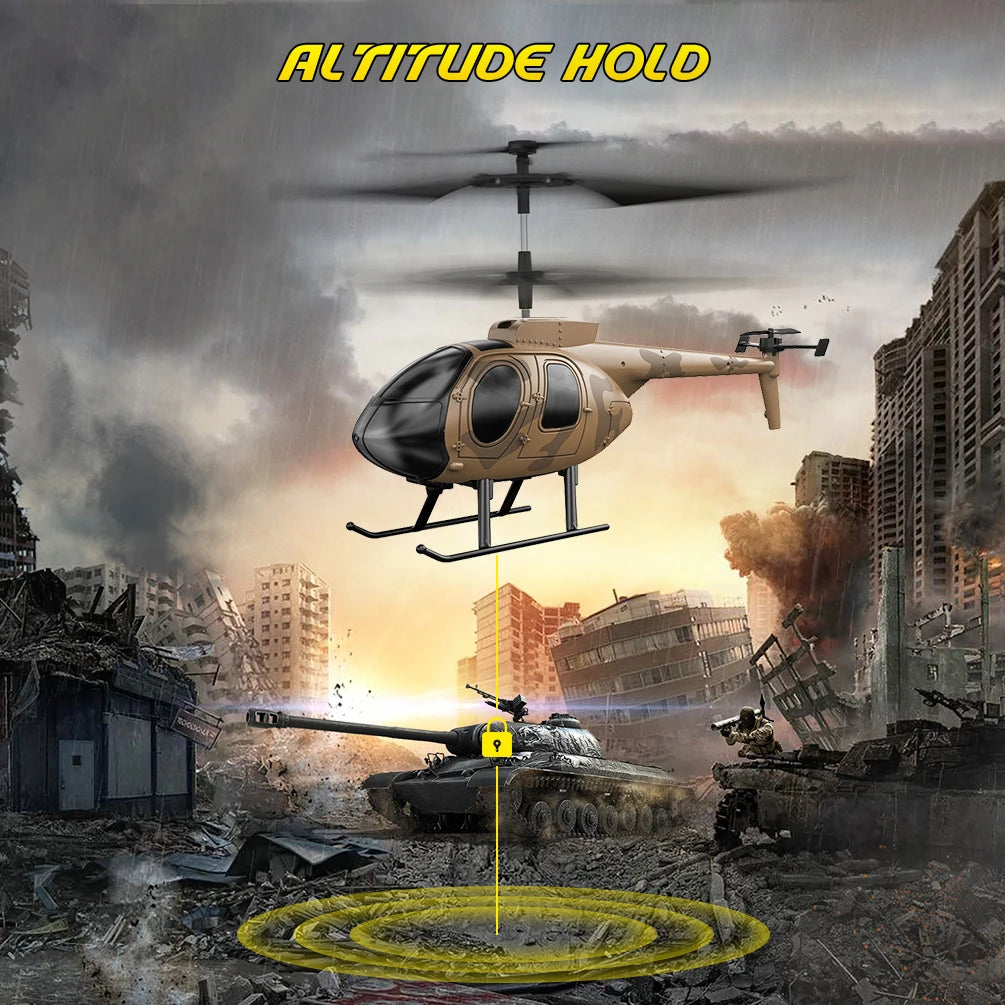Vatos Remote Controlled Helicopter Camouflage 2.4GHz Radio Indoor RC Helicopter Toy One Click Takeoff For Boys Children And Adults