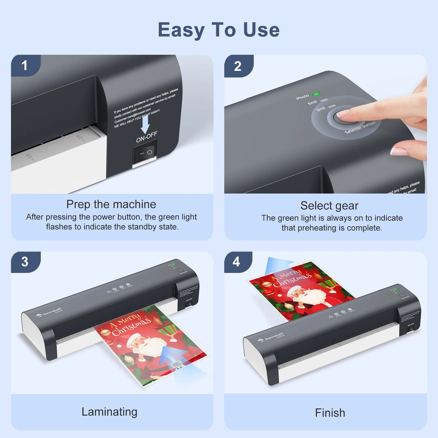 Bonsaii 13 Inch Laminator For A3 Never Jam Smart Temp