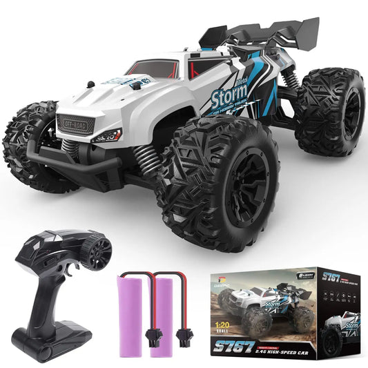 DEERC S767 All Terrain RC Truck for Ages 8 to 12 with 2 Batteries and 40 Minutes Playtime 2.4GHz Off Road Remote Control Vehicle Ideal Christmas Gift