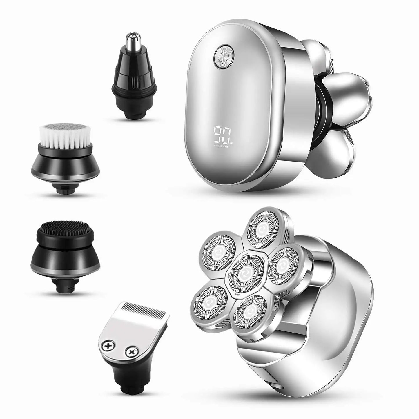 5 In 1 Electric Shaver for Men 7D Independently Floating Head Waterproof Electric Razor with Digital Display and Multifunction Hair Trimmer