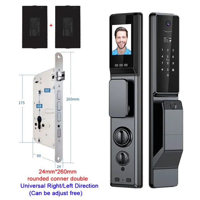 Waterproof Outdoor Smart Lock WiFi Alexa Tuya App Aluminium Alloy Fingerprint Password Smart Door Lock With Camera