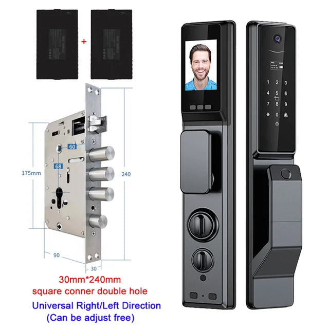 Waterproof Outdoor Smart Lock WiFi Alexa Tuya App Aluminium Alloy Fingerprint Password Smart Door Lock With Camera