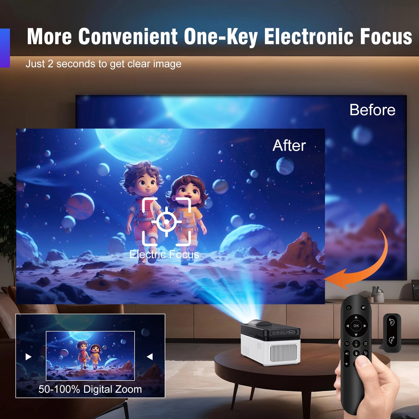 Magcubic HY450 Ultra Short Throw Projector 900 ANSI Lumens 8K 1080P Home Theater Bluetooth Compatible Auto Offset Electronic Focus