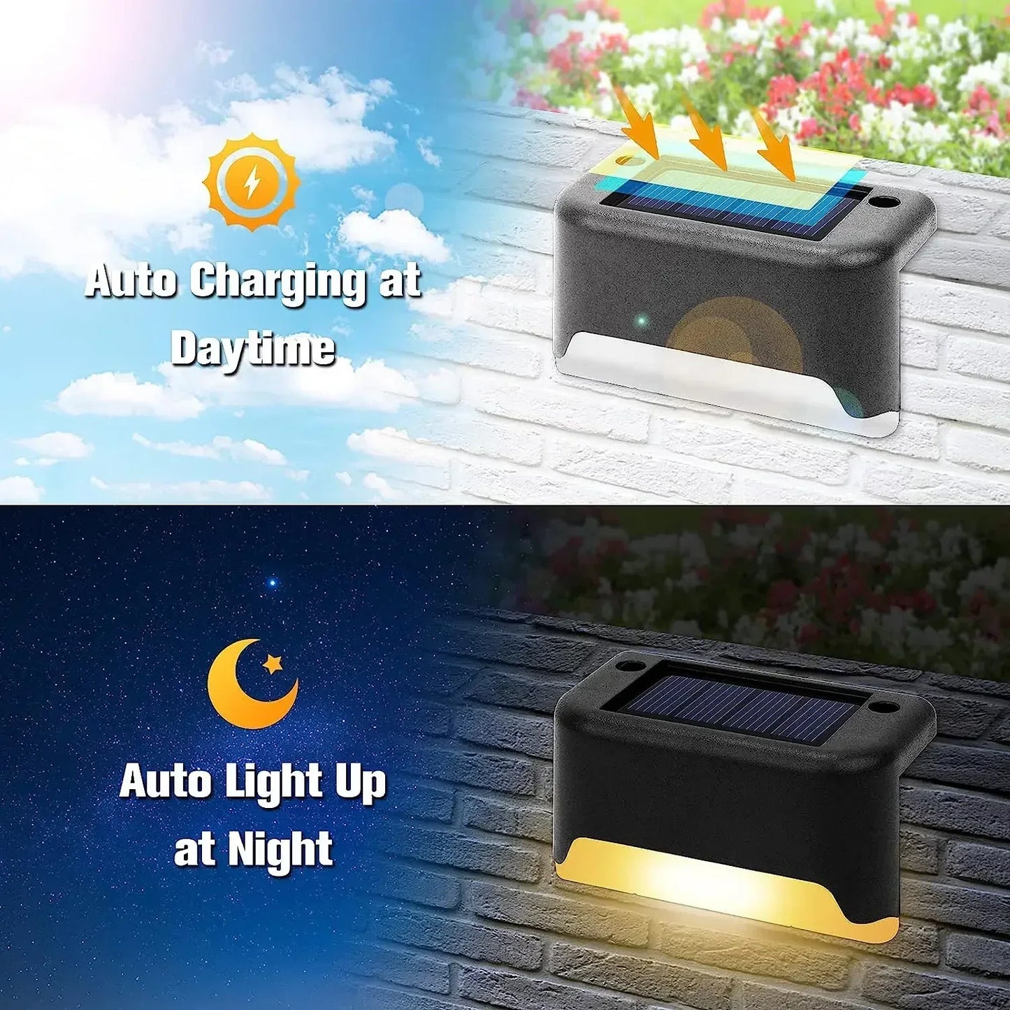 16 Pack Outdoor Solar Deck Lights For Stairs Patios