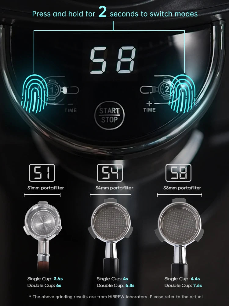 HiBREW Automatic Burr Mill Electric Coffee Grinder with 31 Gears for Espresso American Coffee and Pour Over Visual Bean Storage G3