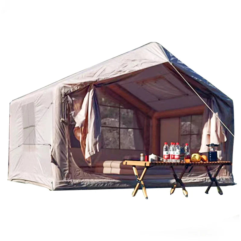 6 to 8 People Inflatable Waterproof Tent House for Camping and Glamping Easy Setup 4 Season Blow Up Tent