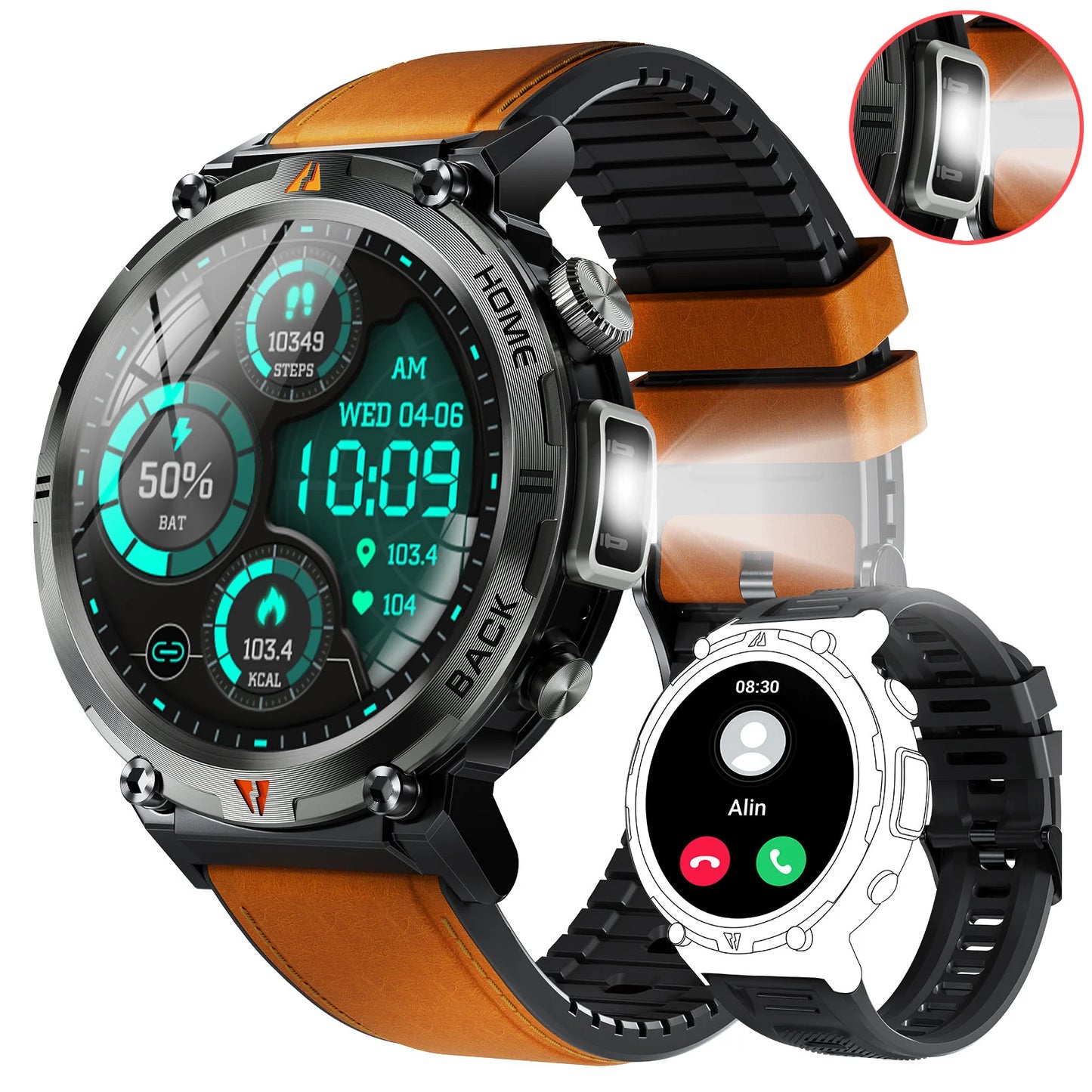 EIGIIS KE3 Bluetooth Call Smart Watch for Men Health Monitor