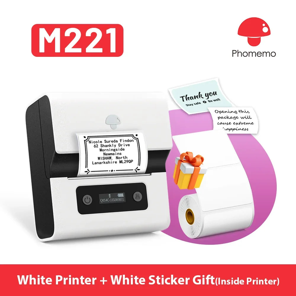 Phomemo M221 Portable Mini Label Maker 75mm Thermal Printer