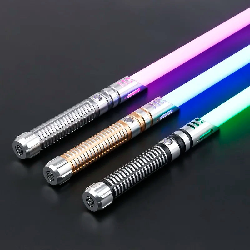 Txqsaber Neo Pixel Heavy Dueling RGB Lightsaber Metal Hilt Smooth Swing Christmas Cosplay Jedi Luminous Laser Sword Kids Toy