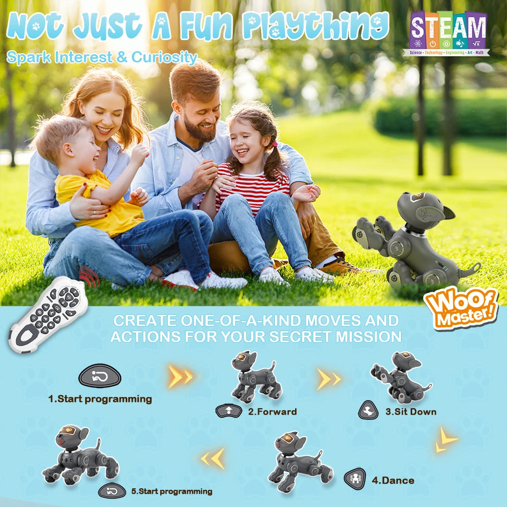 Vatos Robot Dog Toy for Kids Voice Remote Control Interactive Touch Sensors 20 Plus Modes Robotic Puppy for Boys and Girls