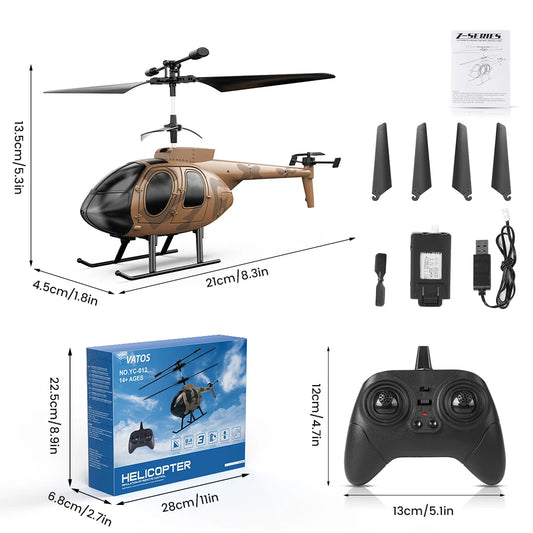 Vatos Remote Controlled Helicopter Camouflage 2.4GHz Radio Indoor RC Helicopter Toy One Click Takeoff For Boys Children And Adults