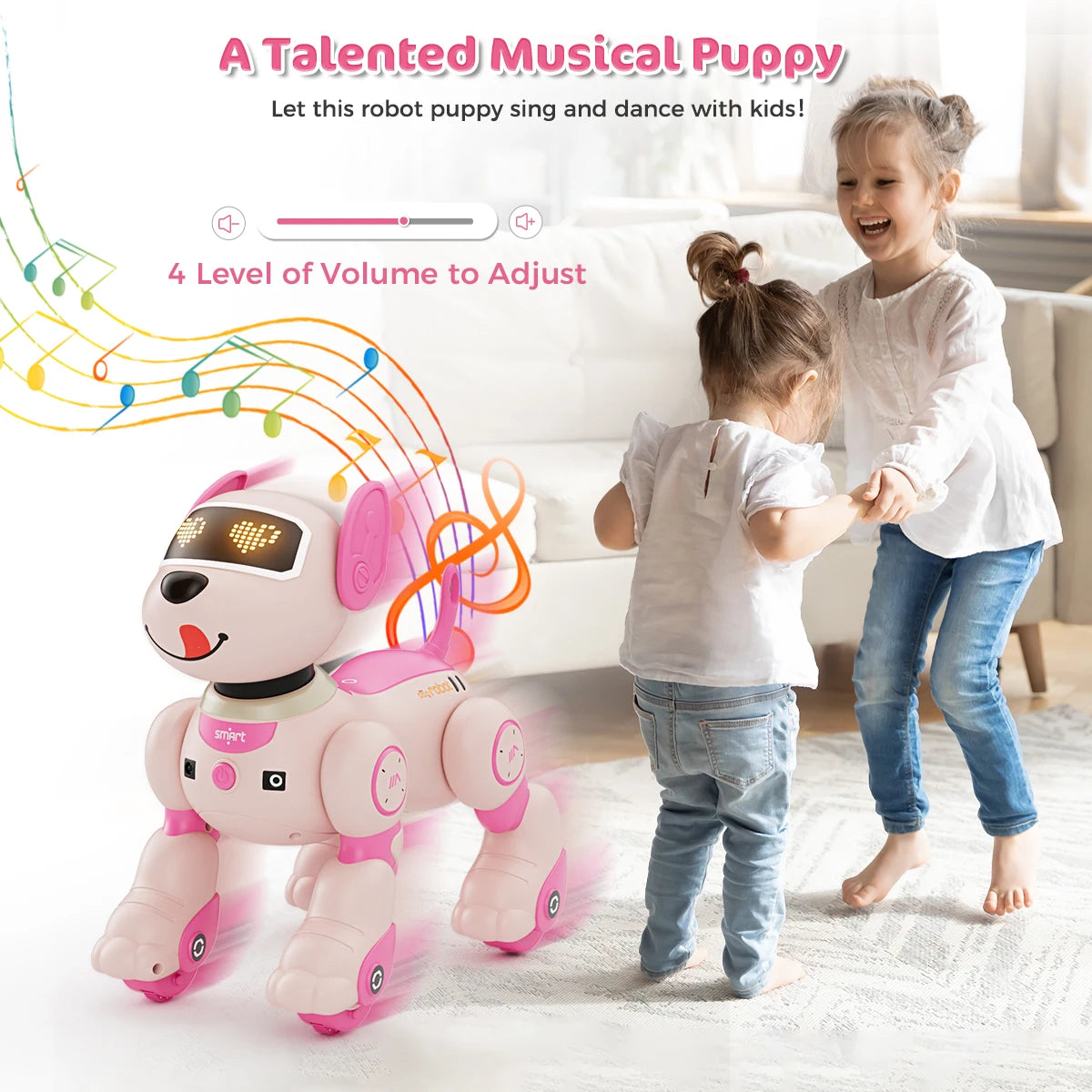 VATOS Robot Dog Toy for Kids Remote Control Voice Commands Touch Sensor 20 Plus Modes Puppy Toy for Girls and Boys