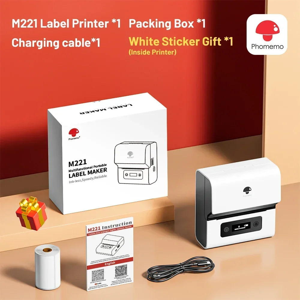 Phomemo M221 Portable Mini Label Maker 75mm Thermal Printer