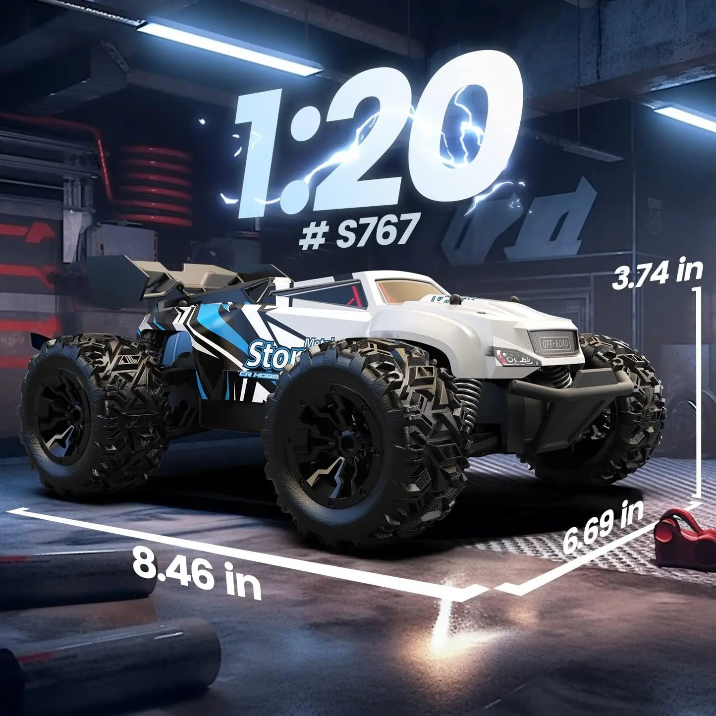 DEERC S767 All Terrain RC Truck for Ages 8 to 12 with 2 Batteries and 40 Minutes Playtime 2.4GHz Off Road Remote Control Vehicle Ideal Christmas Gift