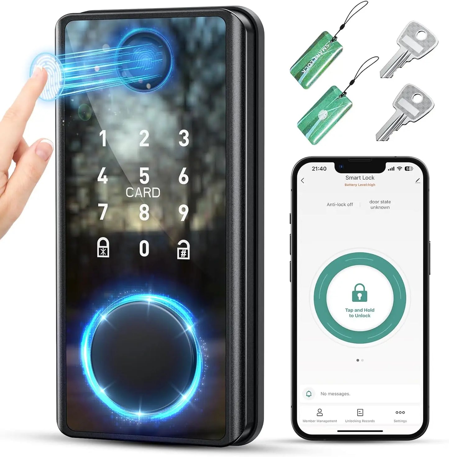 Fingerprint Smart Door Lock with Electronic Keypad Biometric Smart Digital Door Lock with Code Auto Lock