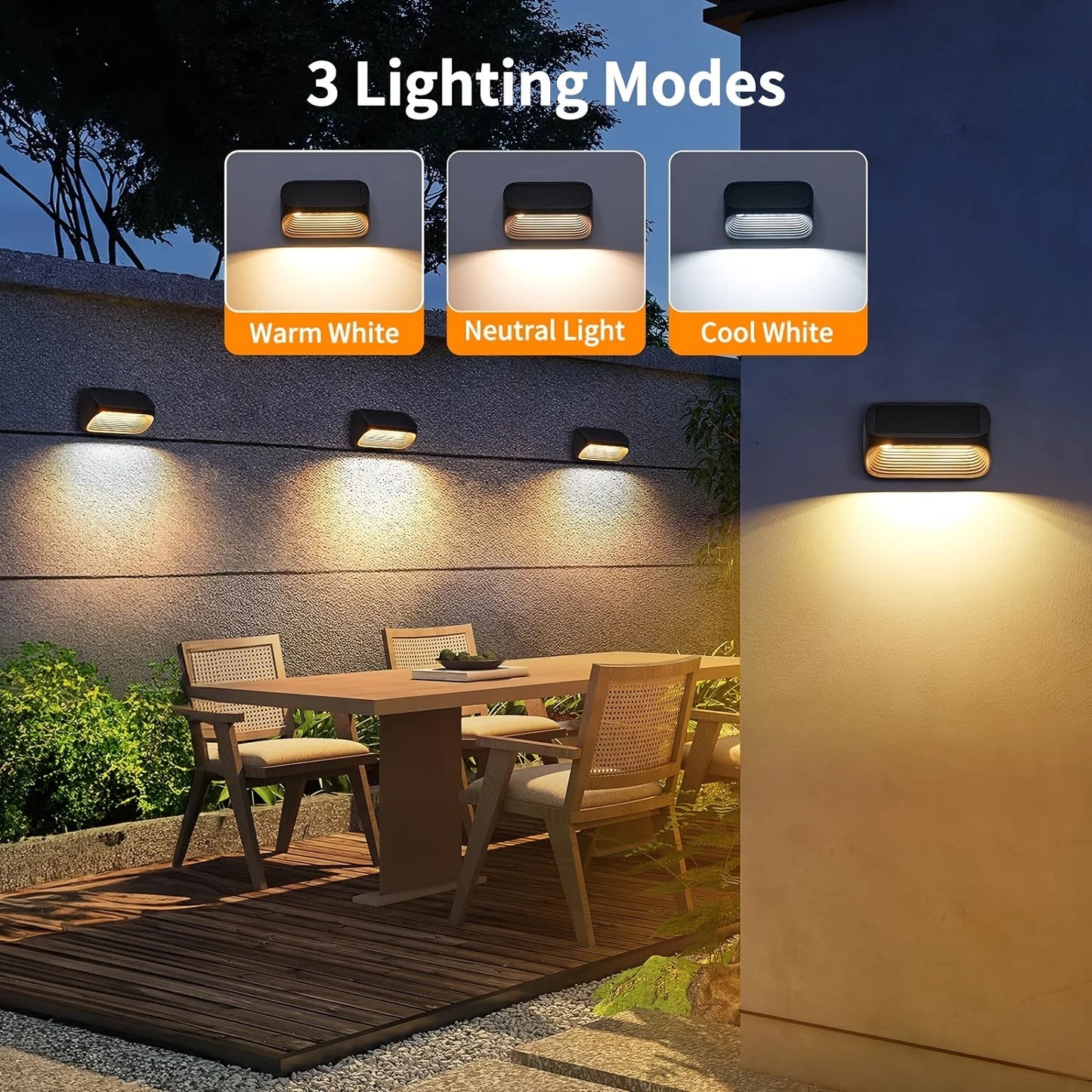 Solar Powered Fence Lights 6 Pack Auto On Off Outdoor Deck