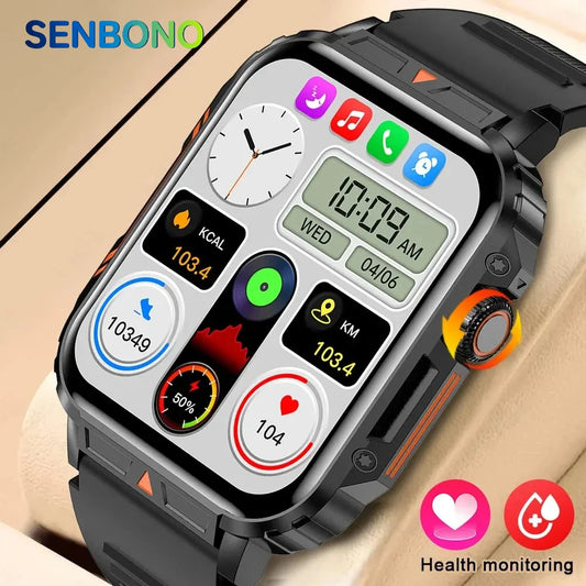 Senbono Military Smartwatch IP68 Bluetooth Heart Rate