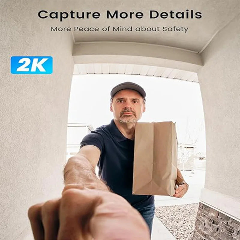 IeGeeK 2K Doorbell Camera Wireless AI PIR Motion Detection