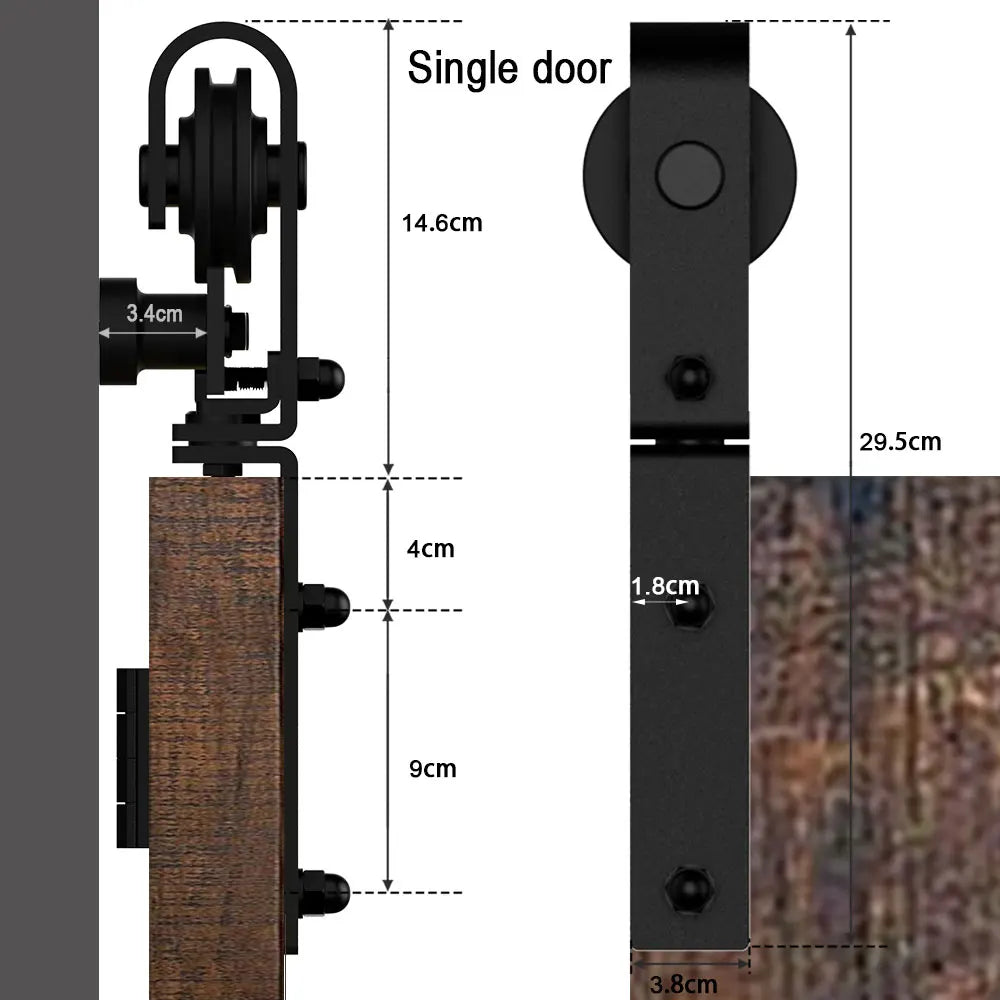 CCJH 3.3 to 6.6 Feet Heavy Duty Bi-Folding Sliding Barn Door Hardware Kit for Wooden Door
