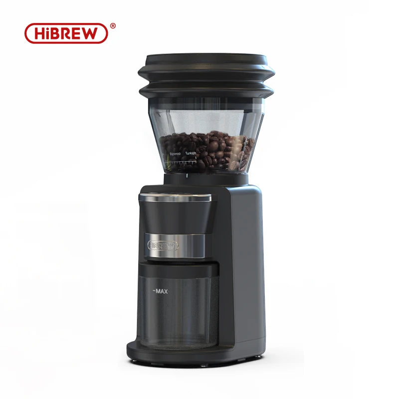 HiBREW Automatic Burr Mill Electric Coffee Grinder with 31 Gears for Espresso American Coffee and Pour Over Visual Bean Storage G3