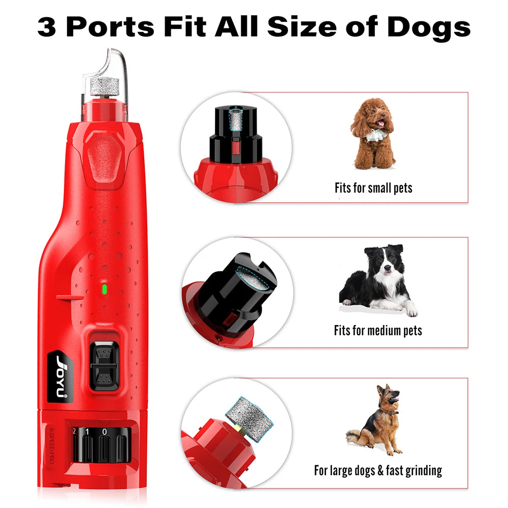 Dog Nail Grinder Dustproof With 2 LED Lights 6 Speed