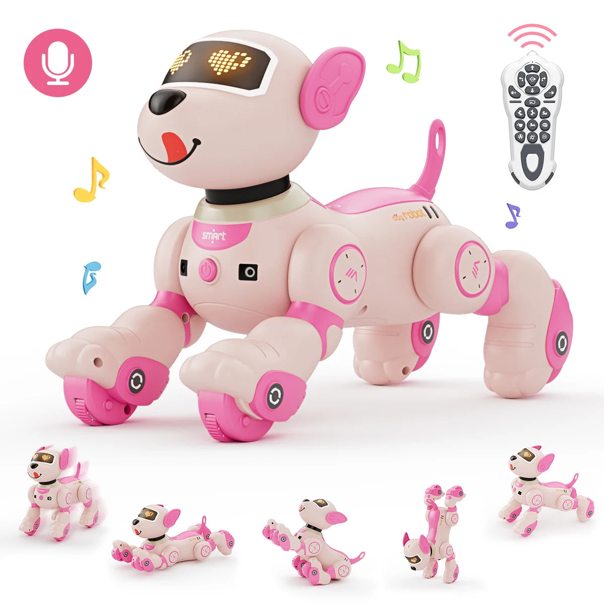 VATOS Robot Dog Toy for Kids Remote Control Voice Commands Touch Sensor 20 Plus Modes Puppy Toy for Girls and Boys